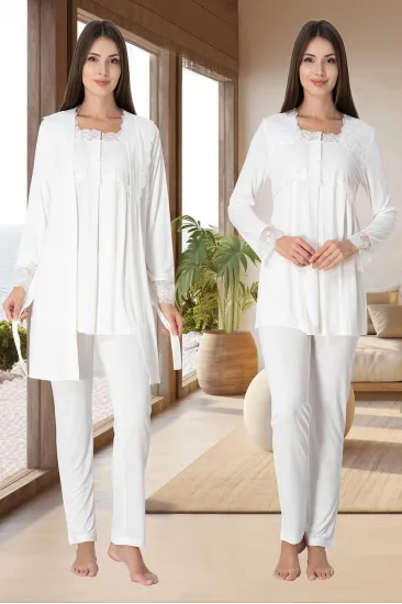 Effortt 2401 Sabahlıklı Lohusa Pijama Takımı Effortt 2401 Sabahlıklı Lohusa Pijama Takımı