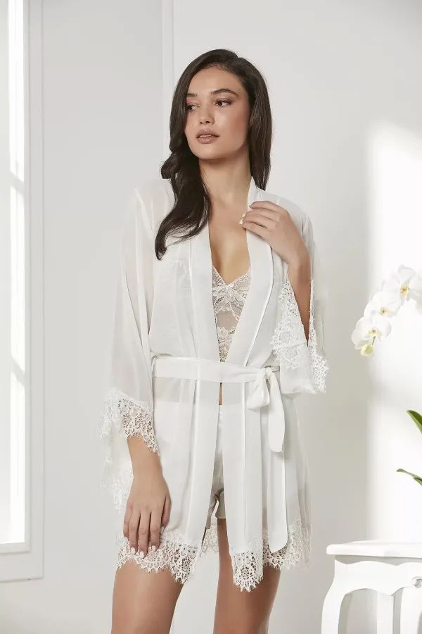 Pierre Cardin 7005 Sabahlıklı Şort Gecelik Takım