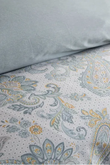 King Size Berta İndigo Elegance Saten Nevresim Takımı