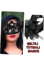 Siyah Işıltılı Tutmalı Fotoğraf Çekimi Maskesi 18x29 Cm Siyah Işıltılı Tutmalı Fotoğraf Çekimi Maskesi 18x29 Cm