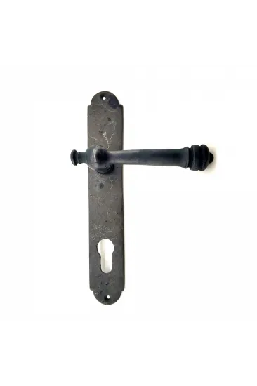 Antika Tarz Dekoratif Pirinç Taşra Banyo Kapı Kolu - 220x35 Mm, Oksit