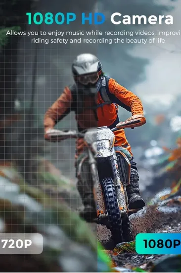 Bt68 Motosiklet Kask Bluetooth Kulaklık 1080p Kamera Ses Kontrolü Video Kayıt Özellikli İntercom