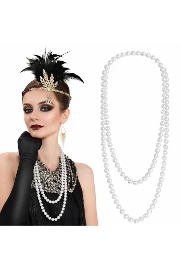 1920 Gatsby İnci Kolye – Vintage Uzun Beyaz İnci Kolye 1920 Gatsby İnci Kolye – Vintage Uzun Beyaz İnci Kolye
