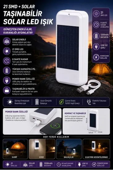 Taşınabilir Solar Led Power Bank