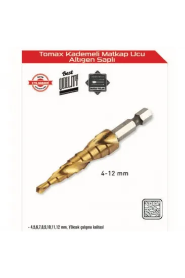 Kademeli Matkap Ucu 4-12 Mm Arası - Altıgen Saplı Kademeli Matkap Ucu 4-12 Mm Arası - Altıgen Saplı