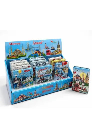 Taşlı İstanbul Temalı İnce El Aynası Alk5820 Taşlı İstanbul Temalı İnce El Aynası Alk5820