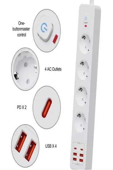Termal Akım Korumalı 4’lü Priz 4x Usb 2x Type-c Çıkışlı Grup Priz Çoğaltıcı (3500w)