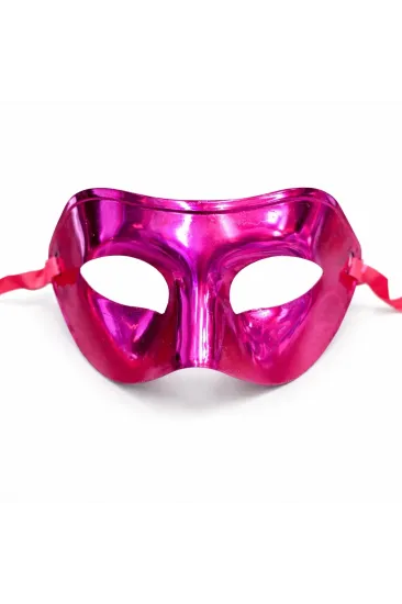 Metalize Parlak Parti Maskesi Pembe Renk 16x7 Cm Metalize Parlak Parti Maskesi Pembe Renk 16x7 Cm