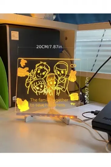 Neon Işıklı 7 Renk Işık Boyama Kalemli Led Resim Panosu Boyama Tahtası Kalemleri 20 X 20 Neon Işıklı 7 Renk Işık Boyama Kalemli Led Resim Panosu Boyama Tahtası Kalemleri 20 X 20
