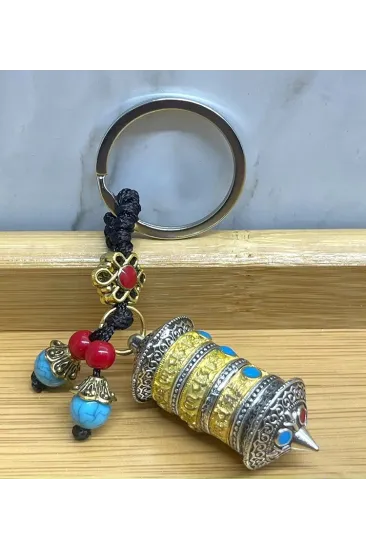 Metal Tibet Dua Çarkı Anahtarlık Alk4462