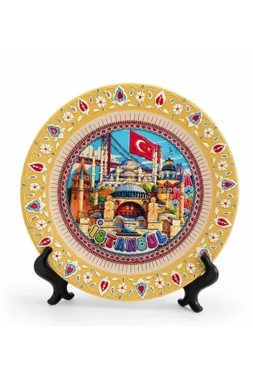 İstanbul Temalı Porselen Dekoratif Tabak 18 Cm Alk5842 İstanbul Temalı Porselen Dekoratif Tabak 18 Cm Alk5842
