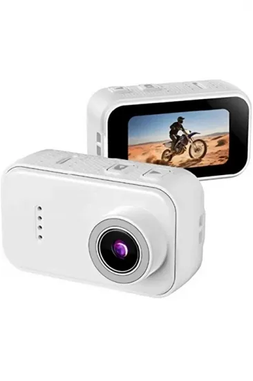 F2 2k 1080p Parmak Kamera 130° Geniş Açı Ips Ekranlı 25g Mini Taşınabilir Cep Kamerası Beyaz