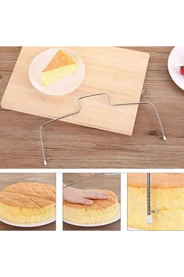 Paslanmaz Çelik Ayarlanabilir Pasta Dilimleyici – Çok Amaçlı Kesme Teli Paslanmaz Çelik Ayarlanabilir Pasta Dilimleyici – Çok Amaçlı Kesme Teli