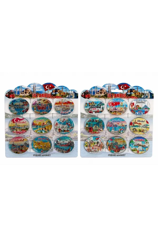 İstanbul Temalı Silikon Buzdolapı Süsü Magnet 9'lu Set Alk5807