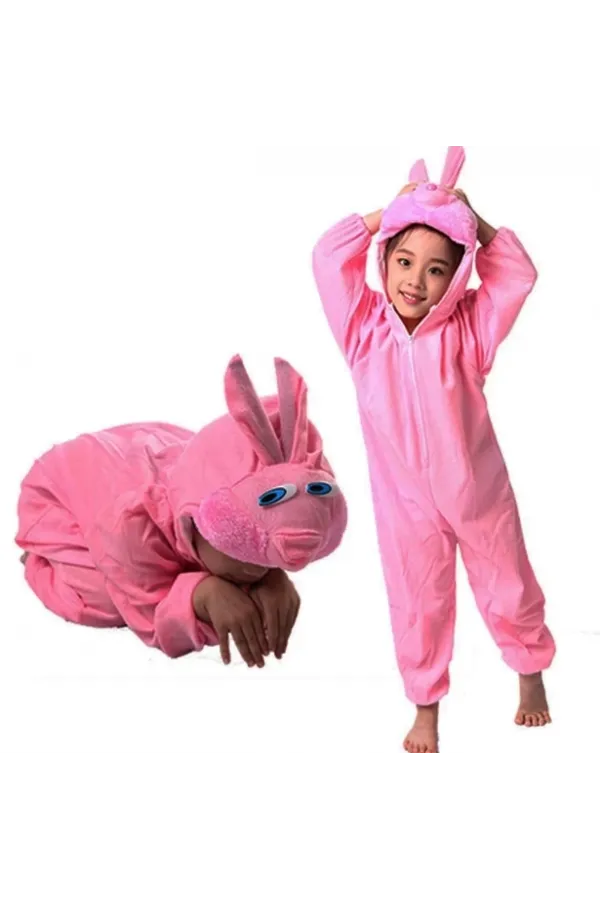Çocuk Tavşan Kostümü Pembe Renk 4-5 Yaş 100 Cm Çocuk Tavşan Kostümü Pembe Renk 4-5 Yaş 100 Cm