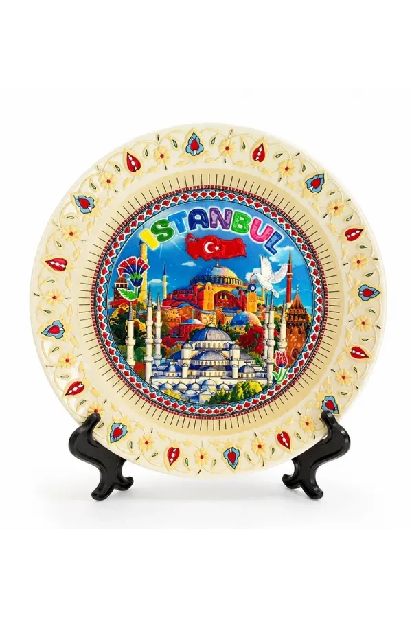 İstanbul Temalı Porselen Dekoratif Tabak 12 Cm Alk5837 İstanbul Temalı Porselen Dekoratif Tabak 12 Cm Alk5837