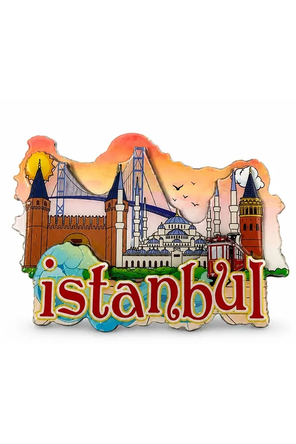 İstanbul Temalı Ahşap Buzdolapı Süsü Magnet Alk5938