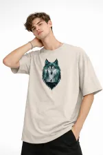 Wolf - Oversize Erkek Tişört BEJ Wolf - Oversize Erkek Tişört BEJ
