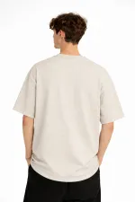 Wolf - Oversize Erkek Tişört BEJ Wolf - Oversize Erkek Tişört BEJ