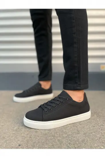 JY122 Mode Bağcıklı Süet Erkek Günlük Sneaker Ayakkabı SBT - Siyah JY122 Mode Bağcıklı Süet Erkek Günlük Sneaker Ayakkabı SBT - Siyah