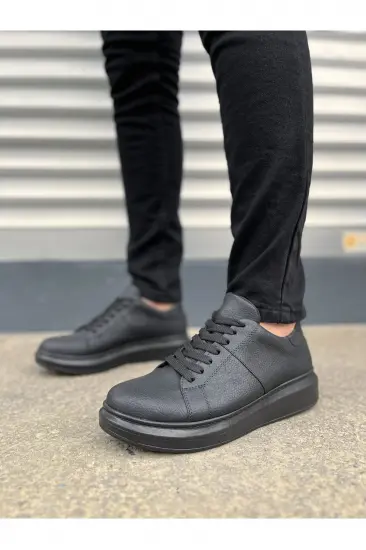 JY151 Boost Bağcıklı Cilt Erkek Günlük Sneaker Ayakkabı CST - Siyah JY151 Boost Bağcıklı Cilt Erkek Günlük Sneaker Ayakkabı CST - Siyah