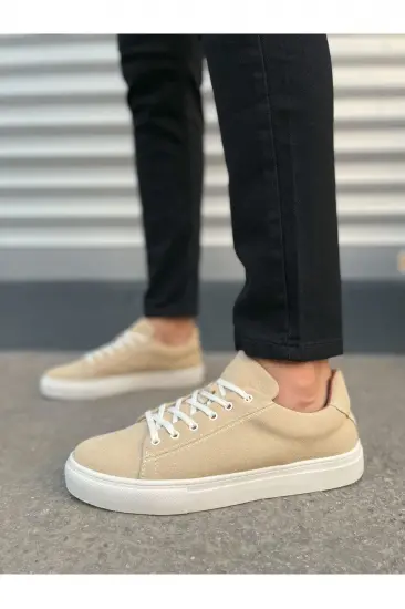 JY122 Mode Bağcıklı Süet Erkek Günlük Sneaker Ayakkabı SBT - Bej JY122 Mode Bağcıklı Süet Erkek Günlük Sneaker Ayakkabı SBT - Bej
