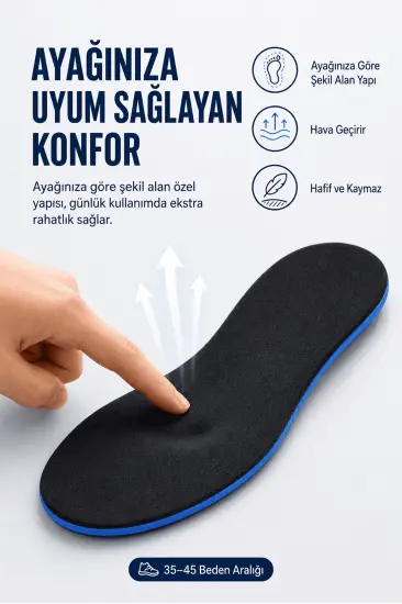 JY001 Memory Foam Hafızalı Darbe Emici Konforlu Ayakkabı Tabanlığı (Kadın/Erkek) Siyah JY001 Memory Foam Hafızalı Darbe Emici Konforlu Ayakkabı Tabanlığı (Kadın/Erkek) Siyah