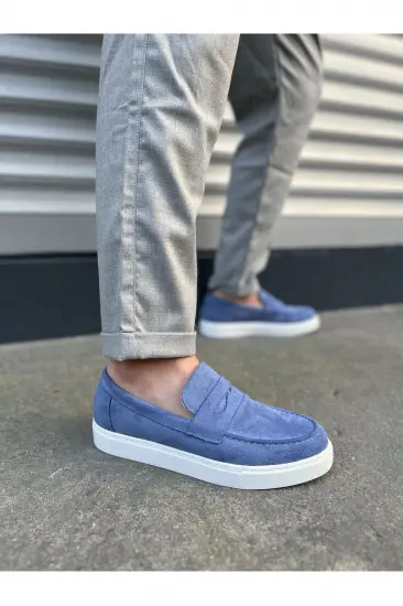 JY180 Estilo X Bağcıksız Süet Erkek Günlük Spor Klasik Ayakkabı SBT - Mavi JY180 Estilo X Bağcıksız Süet Erkek Günlük Spor Klasik Ayakkabı SBT - Mavi