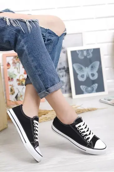KN103 - Siyah Keten 5 cm Boy Uzatan Sneaker İnce Taban Bt Kısa Siyah KN103 - Siyah Keten 5 cm Boy Uzatan Sneaker İnce Taban Bt Kısa Siyah
