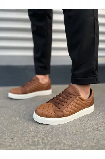 JY166 Prestige Bağcıklı Cilt Kapitone Desenli Erkek Günlük Sneaker Ayakkabı CBT - Taba JY166 Prestige Bağcıklı Cilt Kapitone Desenli Erkek Günlük Sneaker Ayakkabı CBT - Taba