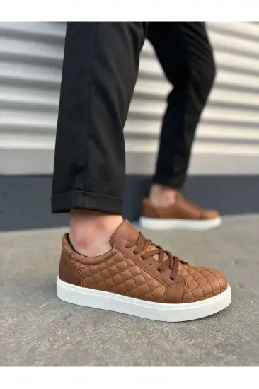 JY166 Prestige Bağcıklı Cilt Kapitone Desenli Erkek Günlük Sneaker Ayakkabı CBT - Taba JY166 Prestige Bağcıklı Cilt Kapitone Desenli Erkek Günlük Sneaker Ayakkabı CBT - Taba