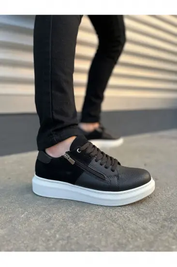 JY155 Warrior Bağcıklı ve Fermuarlı Cilt Süet Erkek Günlük Sneaker Ayakkabı CSBT - Siyah JY155 Warrior Bağcıklı ve Fermuarlı Cilt Süet Erkek Günlük Sneaker Ayakkabı CSBT - Siyah