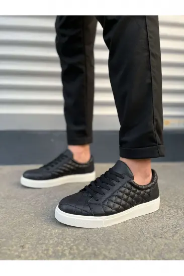 JY166 Prestige Bağcıklı Cilt Kapitone Desenli Erkek Günlük Sneaker Ayakkabı CBT - Siyah JY166 Prestige Bağcıklı Cilt Kapitone Desenli Erkek Günlük Sneaker Ayakkabı CBT - Siyah