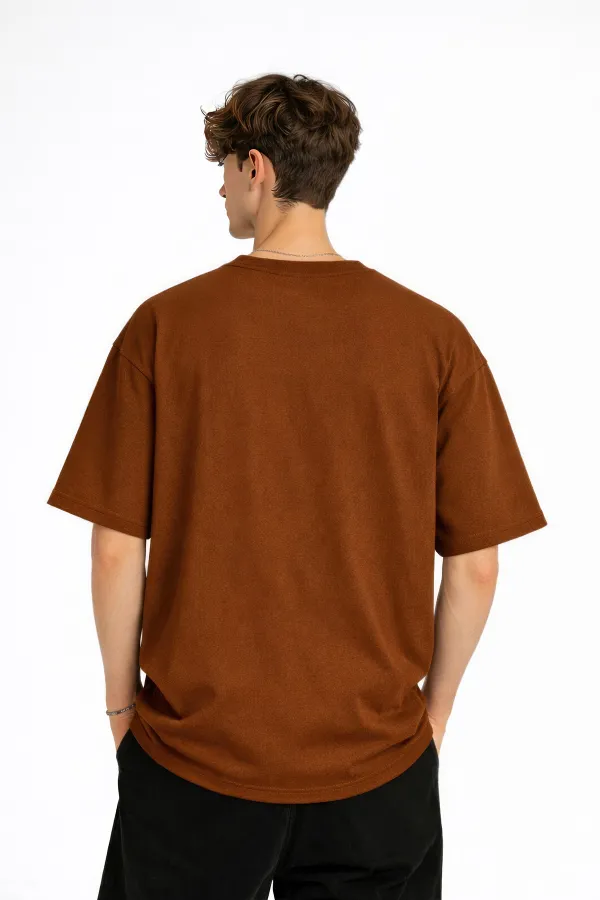 Wolf - Oversize Erkek Tişört KAHVE Wolf - Oversize Erkek Tişört KAHVE