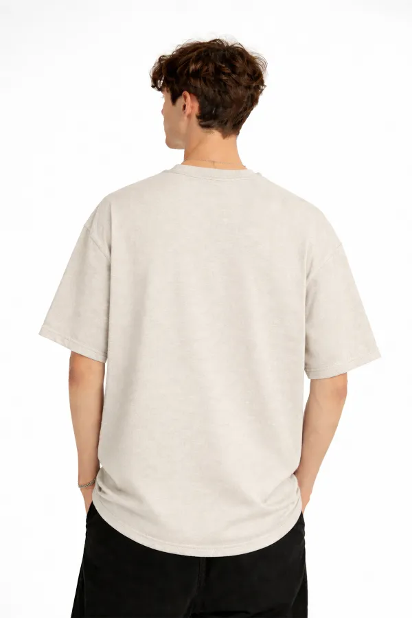 Wolf - Oversize Erkek Tişört BEJ Wolf - Oversize Erkek Tişört BEJ