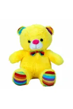 2962 Oturan Kurdeleli Renkli Peluş Ayı 30 cm -Sunman