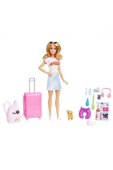 HJY18 Barbie Seyahatte Bebeği ve Aksesuarları HJY18 Barbie Seyahatte Bebeği ve Aksesuarları