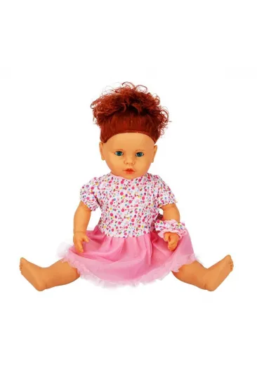 1060011 Lila Sesli Saçlı Et Bebek 60 cm