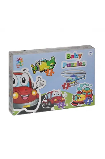 LCBYB003 Laço Kids Baby Puzzles - Taşıtlar / 2+2+3+4 Parça Puzzle / +1 yaş
