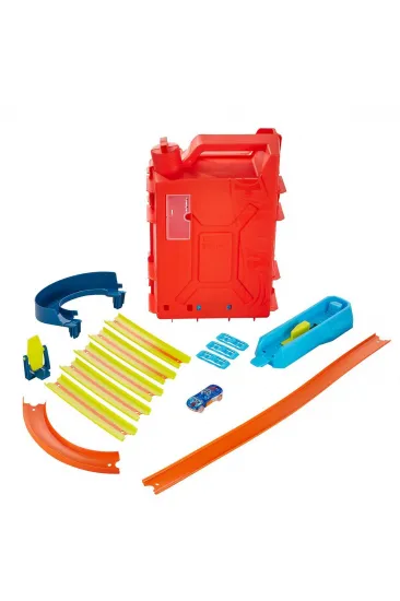 HDX78 HW Track Builder Benzin Bidonu Akrobasi Seti, Hot Wheels Track Builder