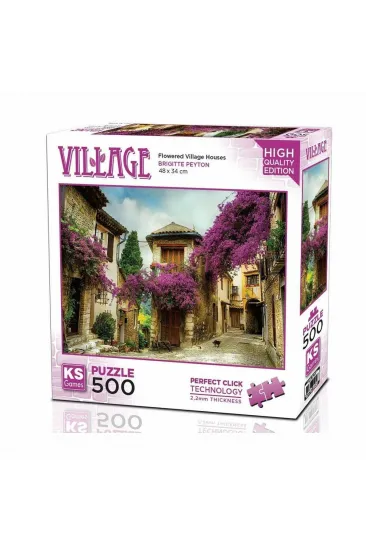20062Flowered Village Houses 500 Parça Puzzle