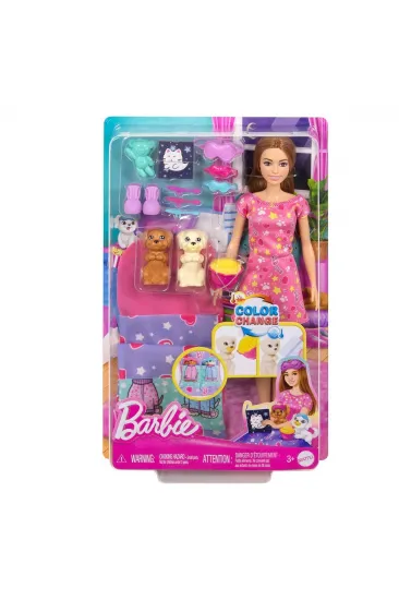 HXN01 Barbie ve Köpekçikleri Pijama Partisi