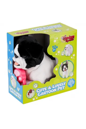 PR66308-25T Tasmalı Yürüyen Peluş Fransız Köpeği PR66308-25T Tasmalı Yürüyen Peluş Fransız Köpeği