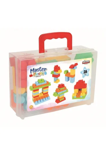 03 577 Master Bloklar 28 Parça Çantalı -Pilsan Oyuncak
