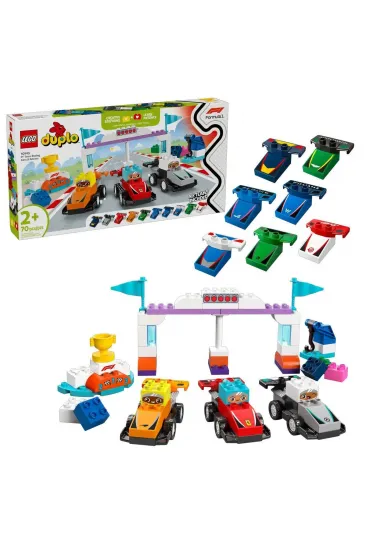 10445 Lego Duplo F1 Takımı Yarış Arabaları ve Sürücüleri 70 parça +2aş 10445 Lego Duplo F1 Takımı Yarış Arabaları ve Sürücüleri 70 parça +2aş