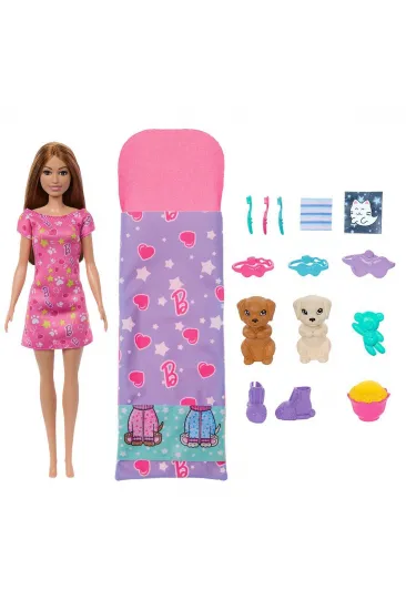 HXN01 Barbie ve Köpekçikleri Pijama Partisi