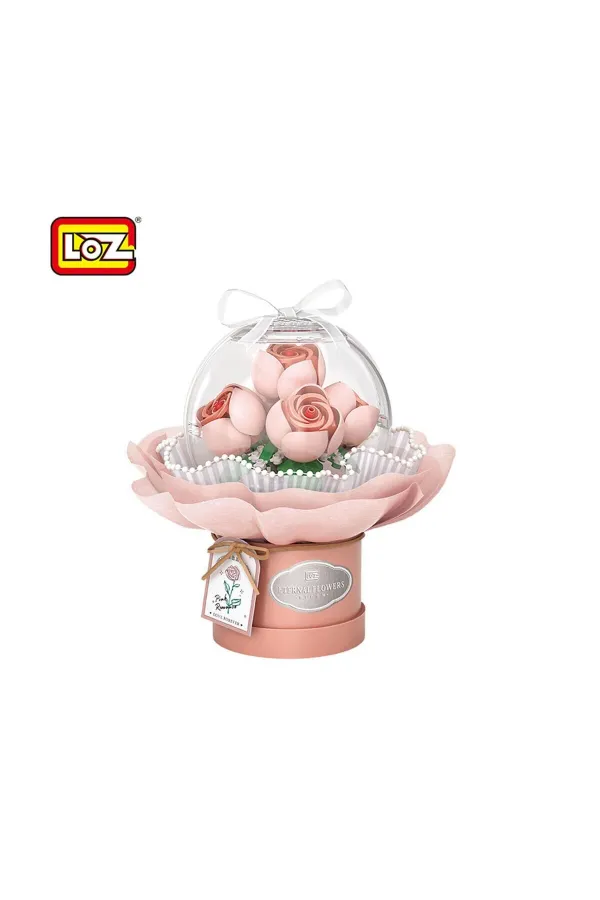 LZ-1298 LOZ LEDLİ PEMBE GÜL BUKETİ 285 PARÇA BLOCK OYUNCAK