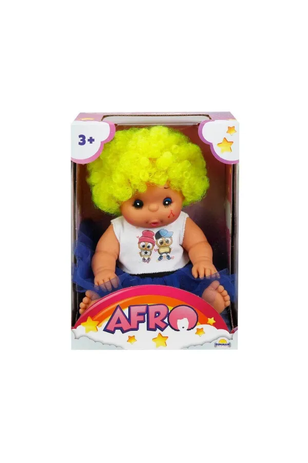 20040 Afro Kıvırcık Saçlı Bebek 23 cm -Sunman
