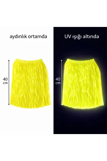 Neon Sarı Hawaii Parti Eteği 40 cm Neon Sarı Hawaii Parti Eteği 40 cm