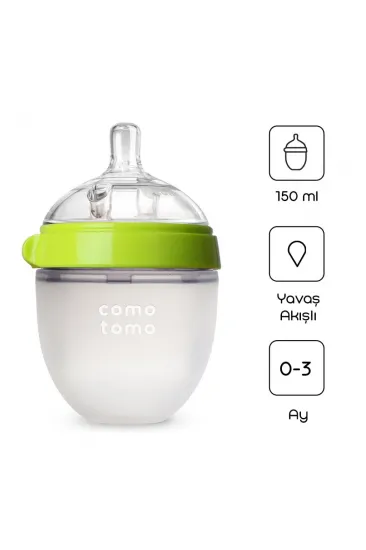 Comotomo Antikolik Silikon Biberon 150 ml 0-3 Ay Yeşil